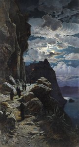 Munkene går til fjellklosteret Athos.